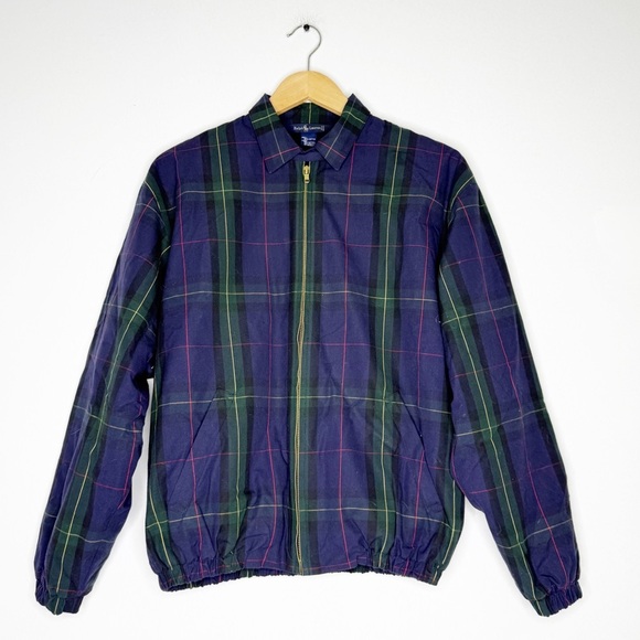 Ralph Lauren Men’s Tartan Plaid Zip-Up Jacket Size Small Cotton, Fleece-Lined - Picture 2 of 7